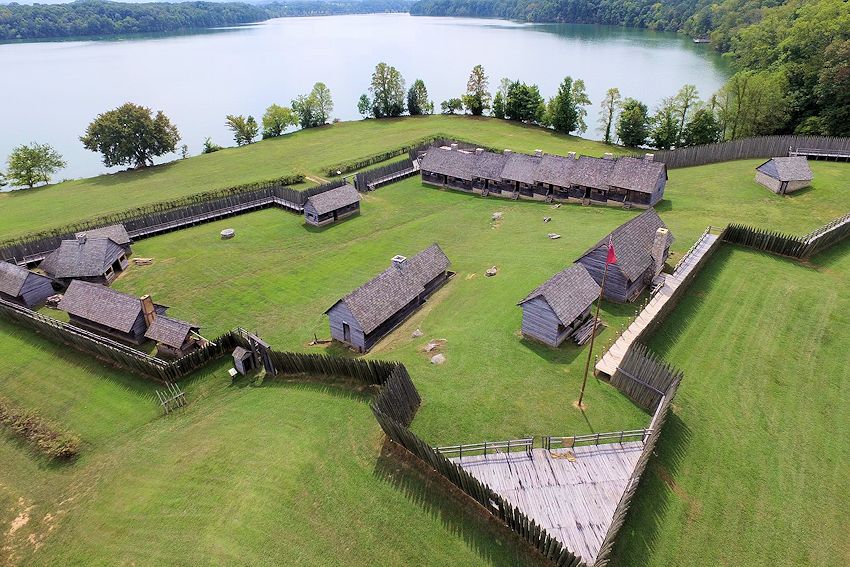 aerial view of fort Loudoun next to the Tennessee river